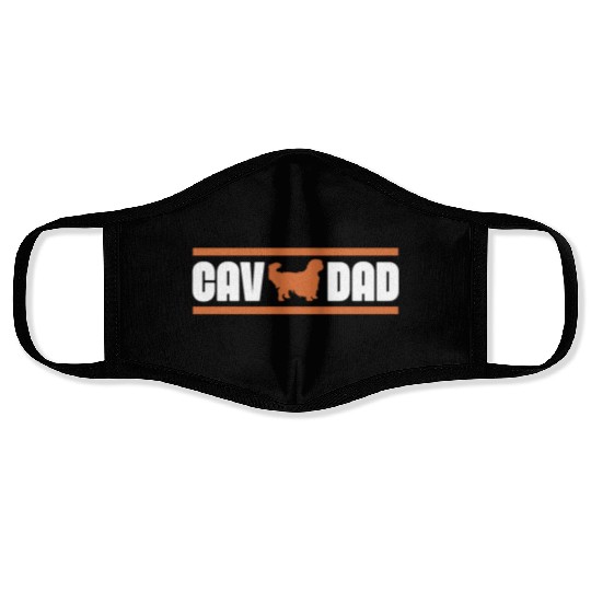 Cav Dad, Cavalier King Charles Spaniel Dad Face Masks