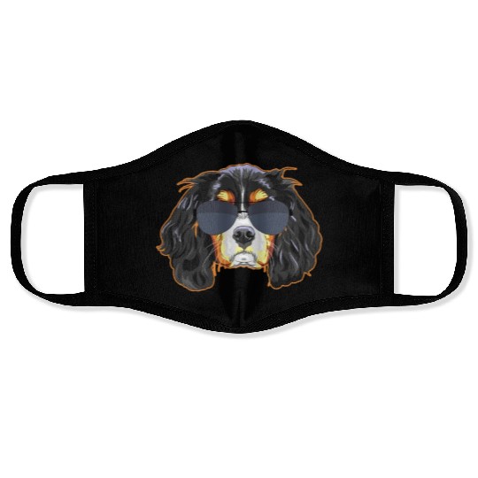 Cavalier King Charles Spaniel Wearing Sunglasses Face Masks