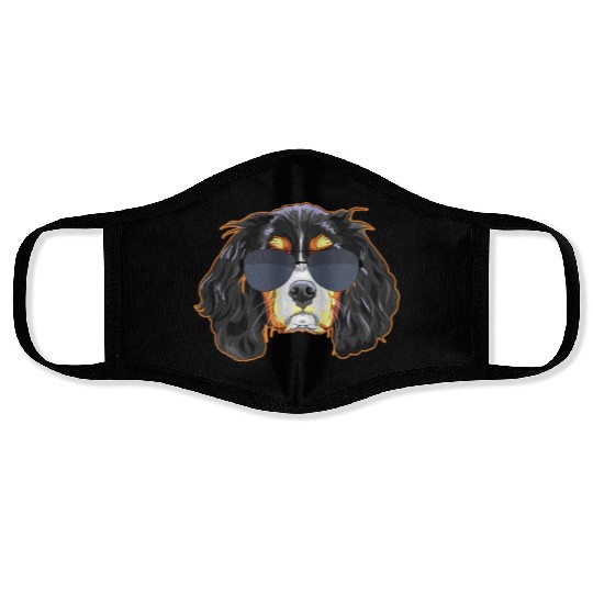 Cavalier King Charles Spaniel Wearing Sunglasses Face Masks
