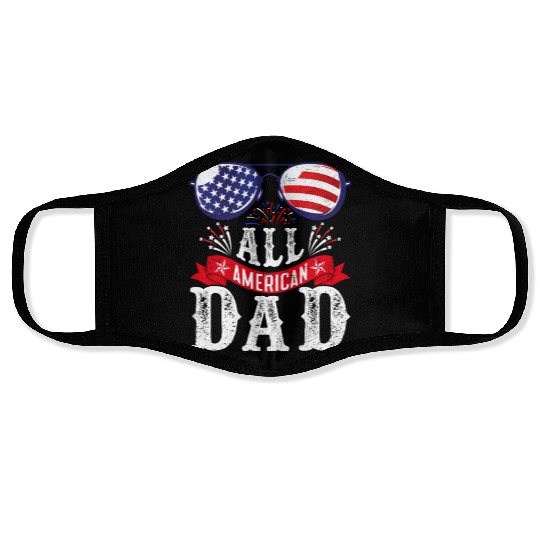 All American Dad America Pride US Patriot Face Masks