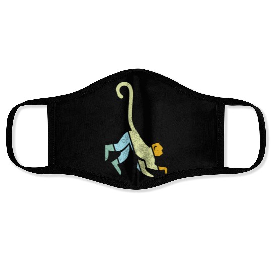 monkey retro Face Masks