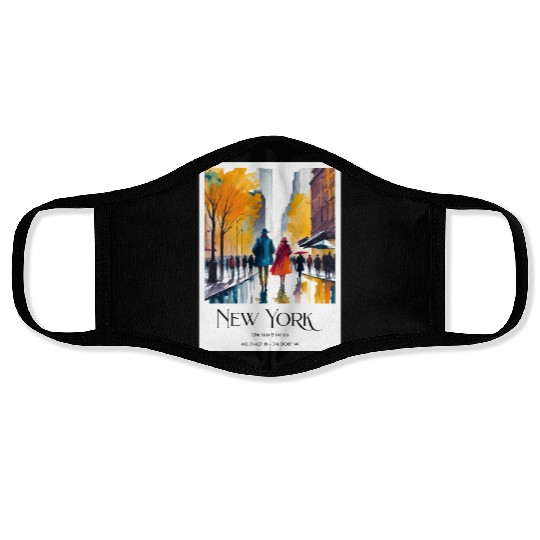 Couple walking in the streets of New York City Face Masks