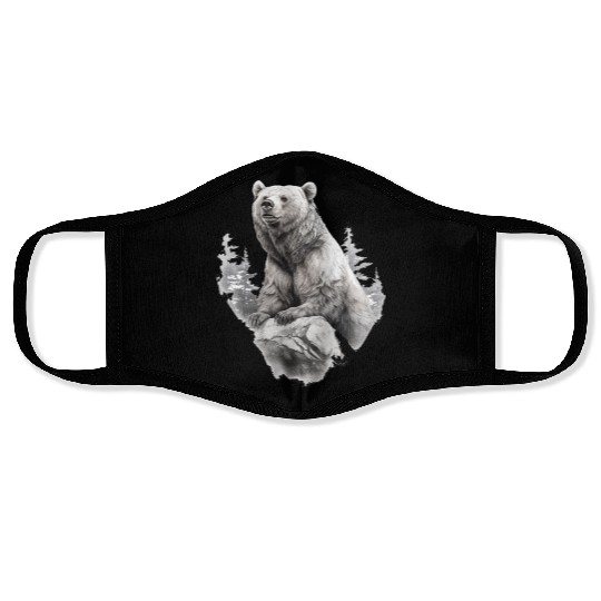 Majestic Forest Bear Face Masks