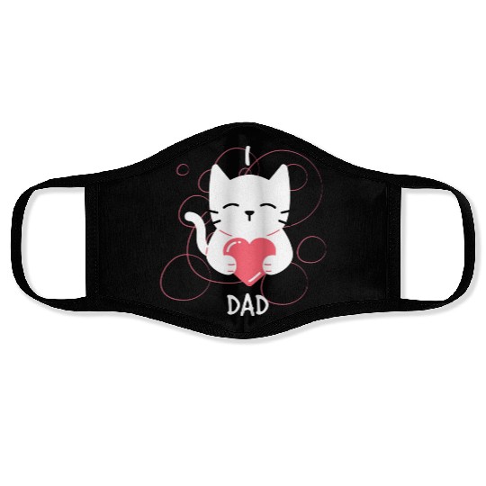 I Love Dad Kitten Face Masks