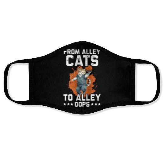 Basketball Cat Basketball Player I Love Basketball Face Masks