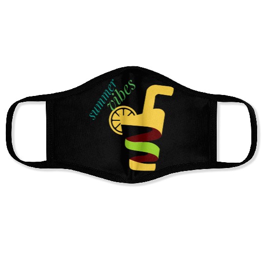 Cool lemon drink summer design Face Masks