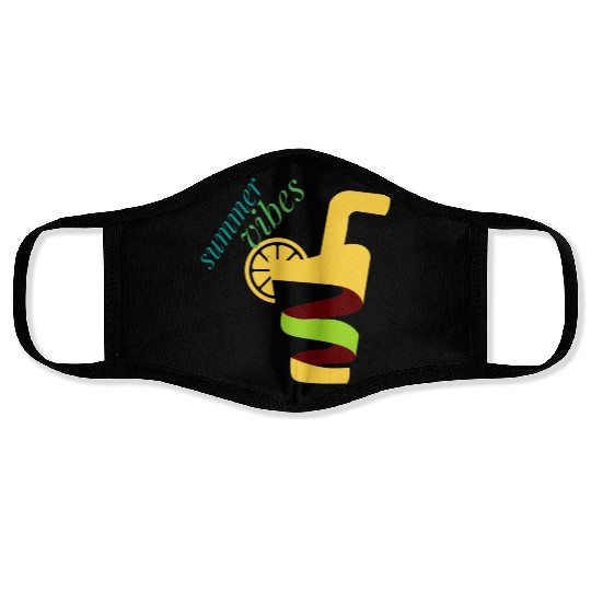 Cool lemon drink summer design Face Masks