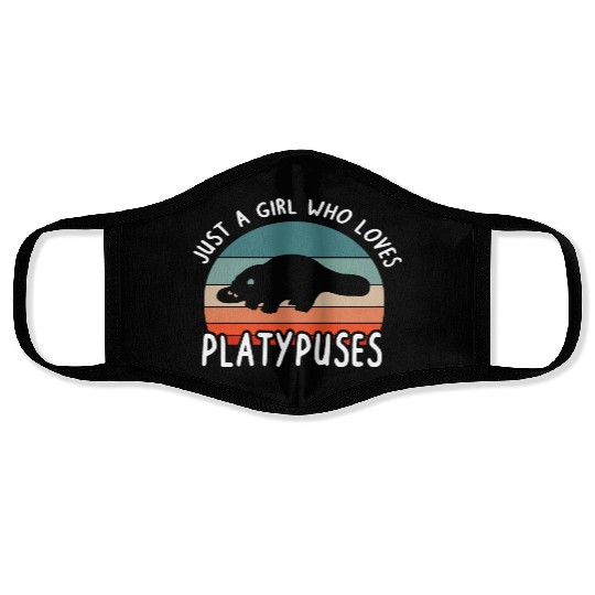 Girl Platypus Lover Illustration Animal Face Masks