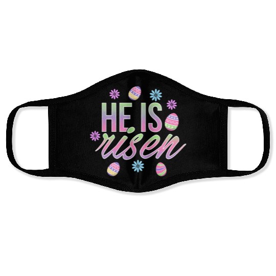 He Is Risen Easter Christian Message Easter Eggs Face Masks