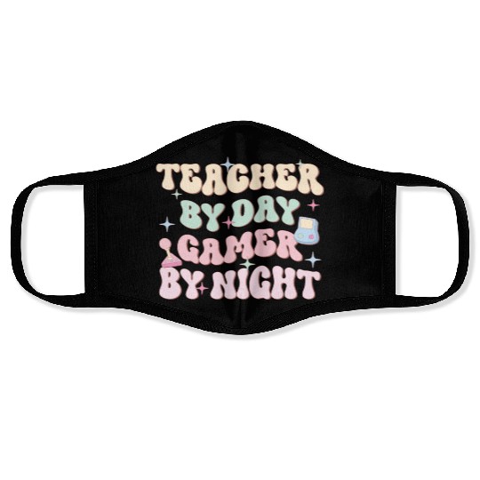 Teacher By Day Gamer By Night, Happy Game Day Face Masks