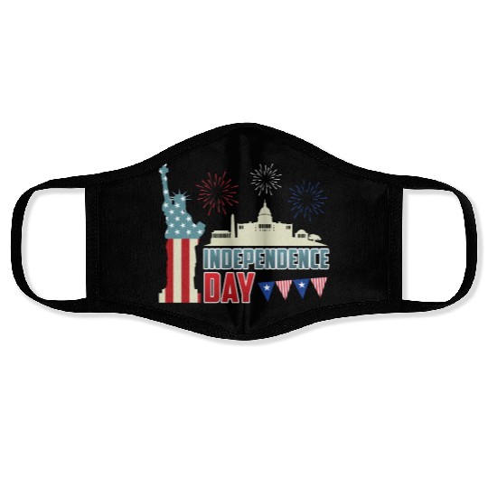 Independence Day Statue of Loverty America Party Face Masks