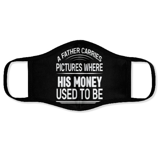 A father carries pictures where his money used to Face Masks
