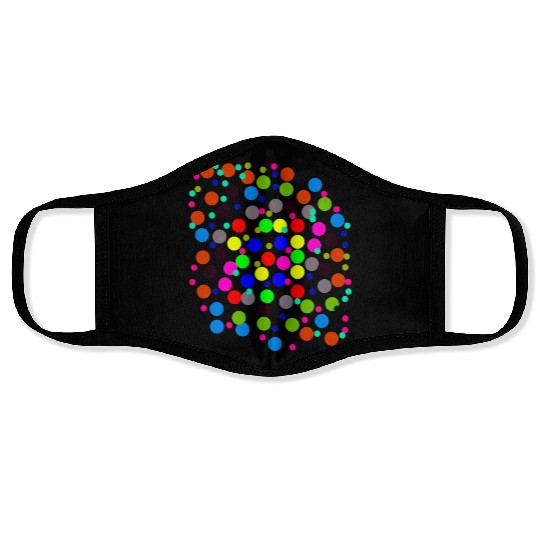 Multi-colored circle pattern Face Masks, Travel
