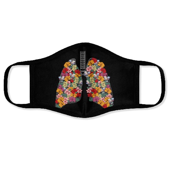 Anatomical Lungs Flowers Medical Science Anatomy T Face Masks
