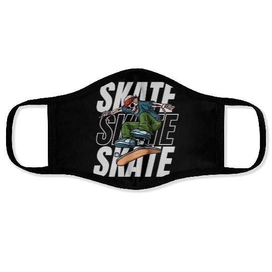 Modern Illustrated Skateboard Face Masks