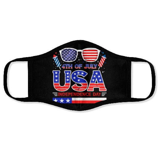 4th July USA Independence Day All American Pride Face Masks