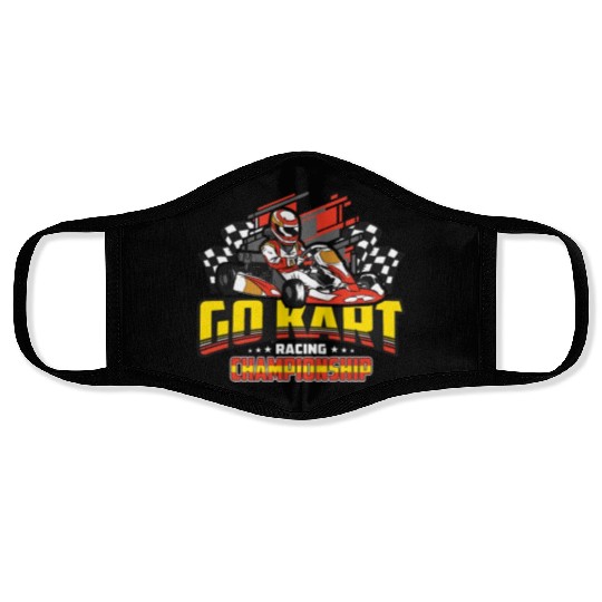 Go Kart Racing Championship Racetrack Kart Racing Face Masks