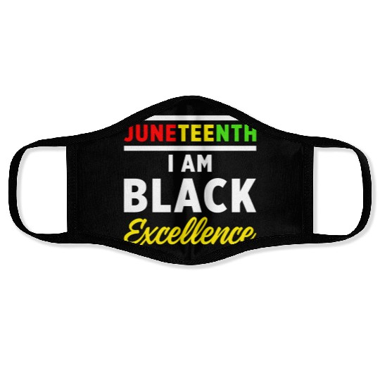 Juneteenth Excellence Black African American Flag Face Masks