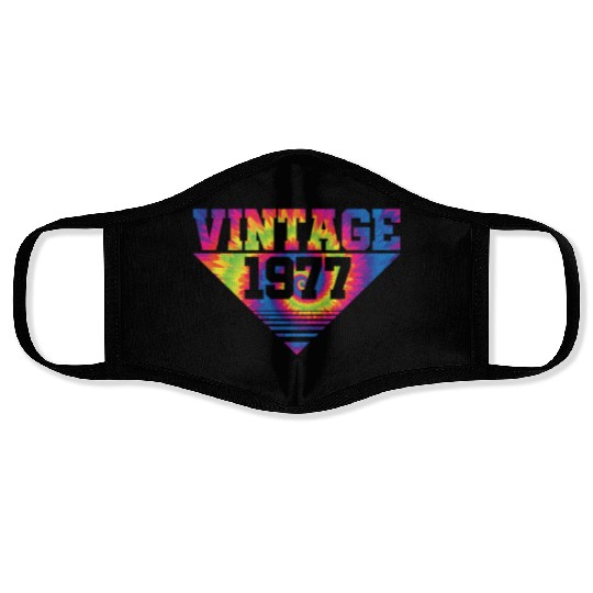 Vintage 1977 Tie Dye Splash Color Triangle Face Masks