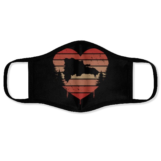 Cute Red Vintage Heart Punta Cana Valentine Day Face Masks