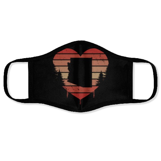 Cute Red Vintage Heart Phoenix Valentine Day Love Face Masks