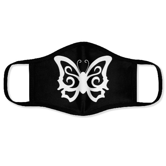 Tribal Butterfly White Face Masks