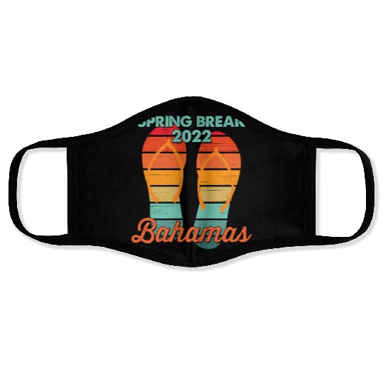 Spring Break Bahamas Beach 2022 Flip Flops Face Masks