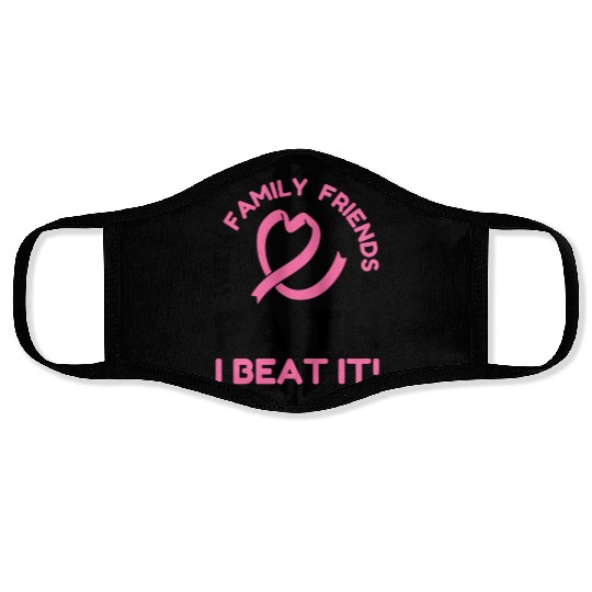 I Beat Breast Cancer Pink Ribbon Breast Cancer Face Masks