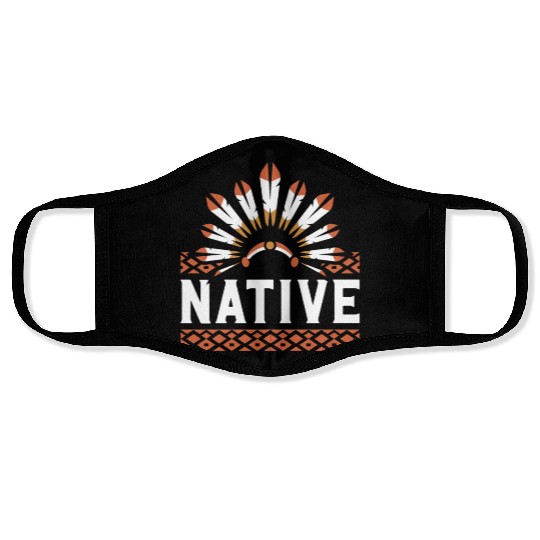 Aboriginal Indians Indigenous Native American Day Face Masks