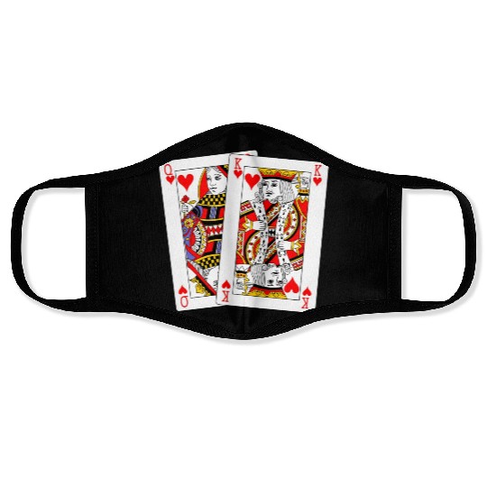 Queen and King of Hearts Face Masks