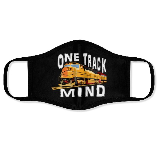 One Track Mind Train Engine Face Masks