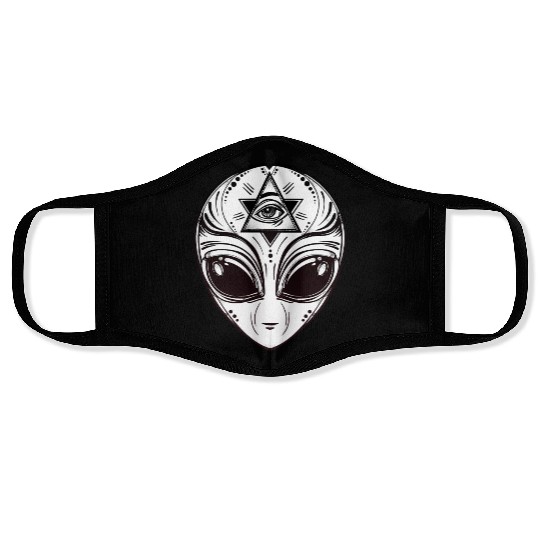 Alien With All Seeing Eye Illuminati Face Masks
