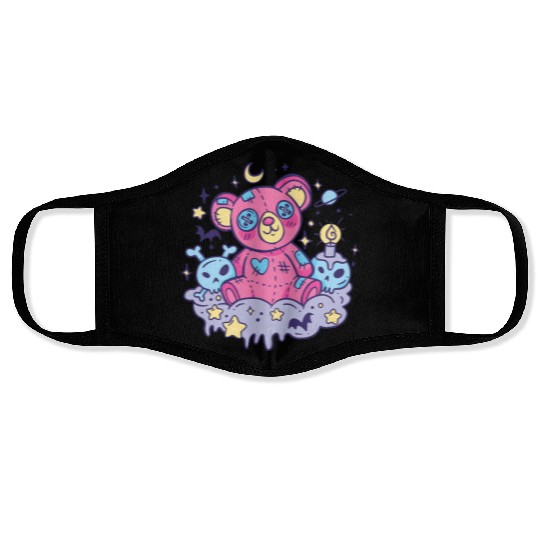 Yami Kawaii Creepy Teddy Bear With Skulls Face Masks