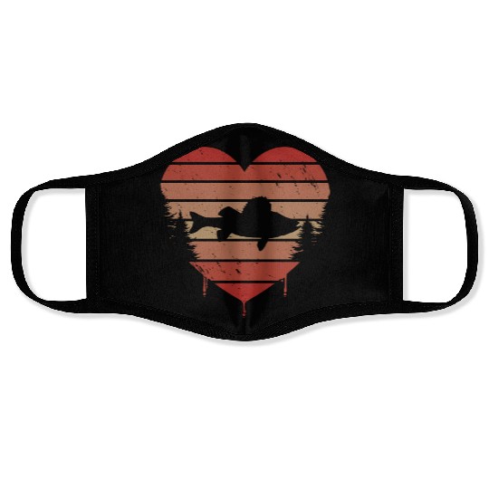 Cute Red Vintage Heart Perch Valentine Day Love Face Masks