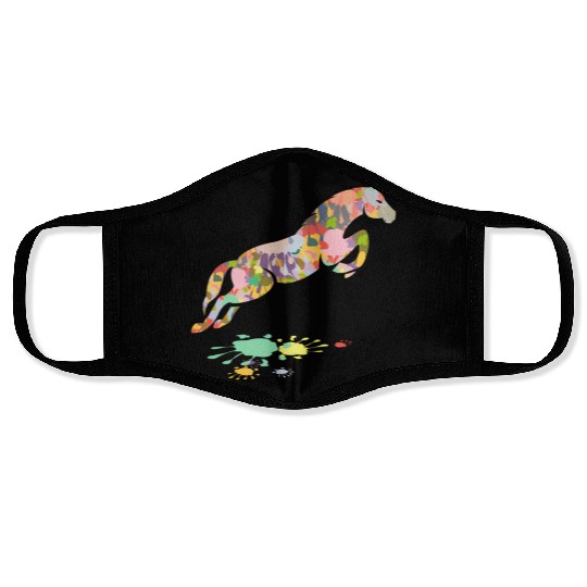 Colorful Horse Jumping Horse Face Masks