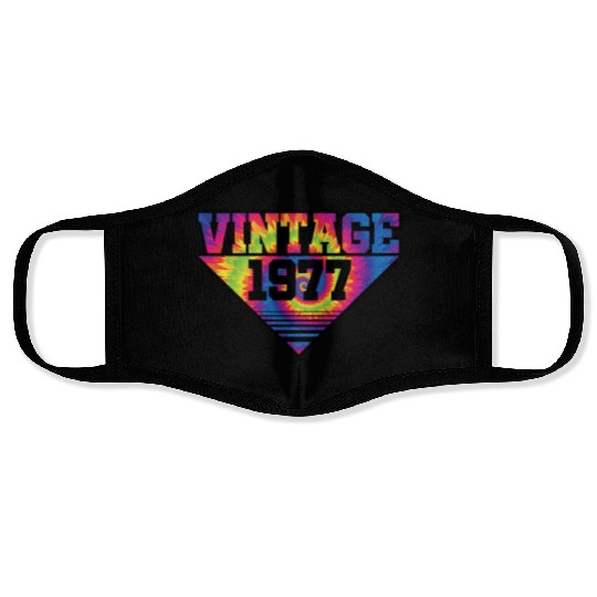 Vintage 1977 Tie Dye Splash Color Triangle Face Masks