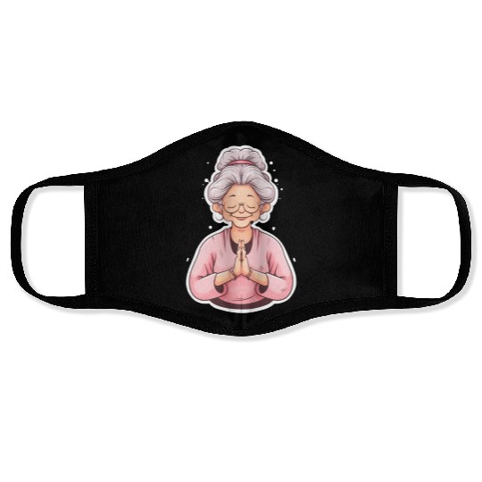 Yoga Grandma Face Masks