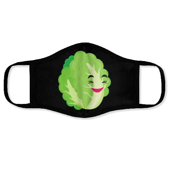 lettuce green Face Masks