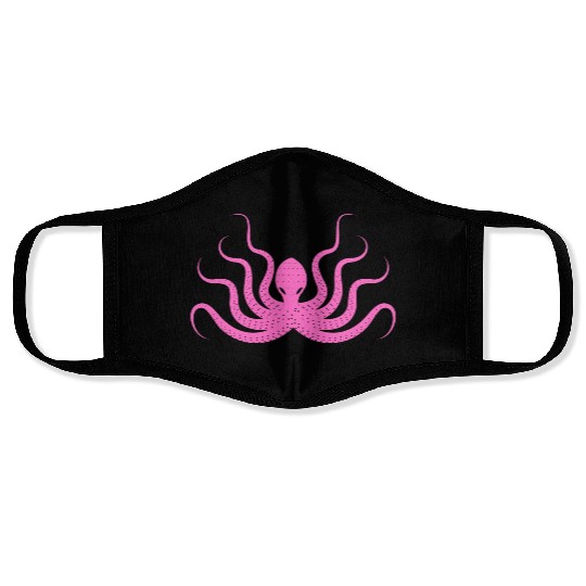 Menace Octopus Neon Pink Face Masks