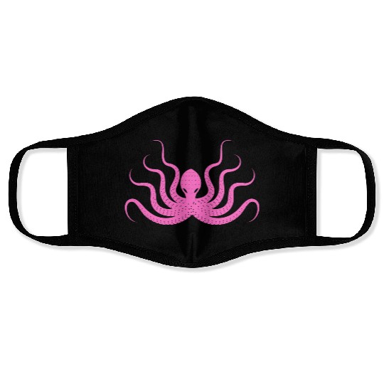Menace Octopus Neon Pink Face Masks