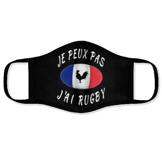 Je Peux Pas J ai Rugby France Rugby Cadeau Face Masks
