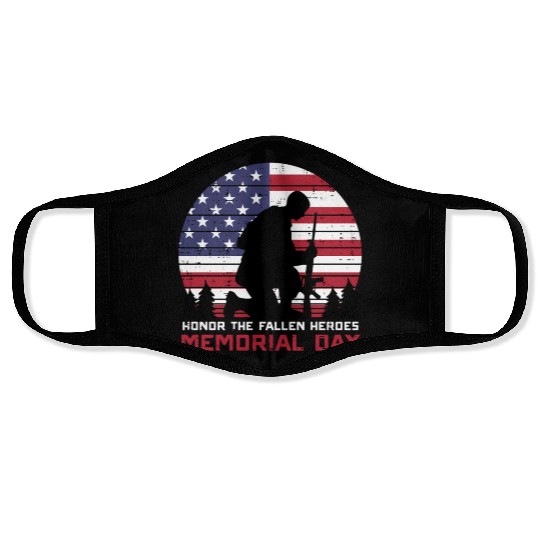 Honor The Fallen Heroes Memorial Day Us Flag Face Masks