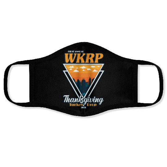 WKRP Thanksgiving Turkey Drop Vintage Triangle Face Masks