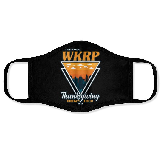 WKRP Thanksgiving Turkey Drop Vintage Triangle Face Masks