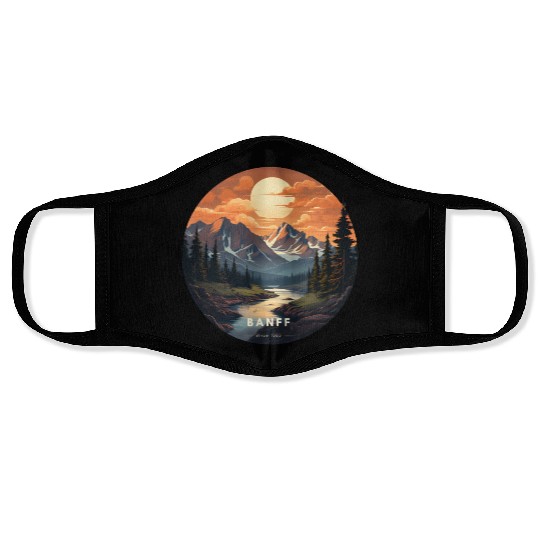 Banff sunset Face Masks