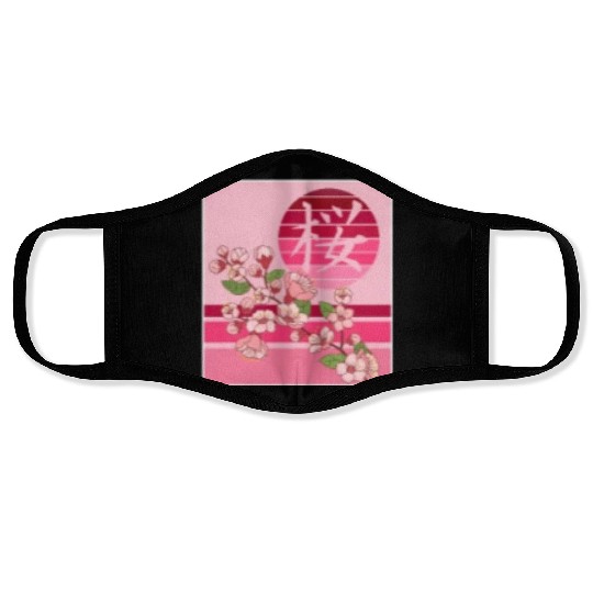 Cherry Blossom Face Masks, Sakura Flowers Kanji Pocket