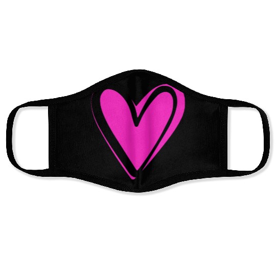 Pink Heart nature Face Masks