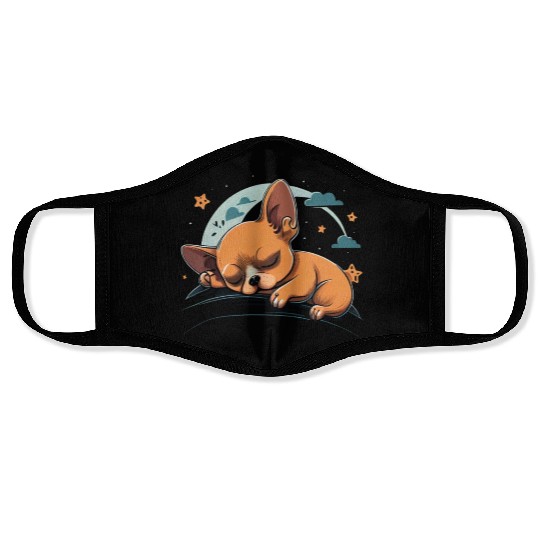 Chihuahua | Sunday Sleep Cute Dog Good Night Face Masks
