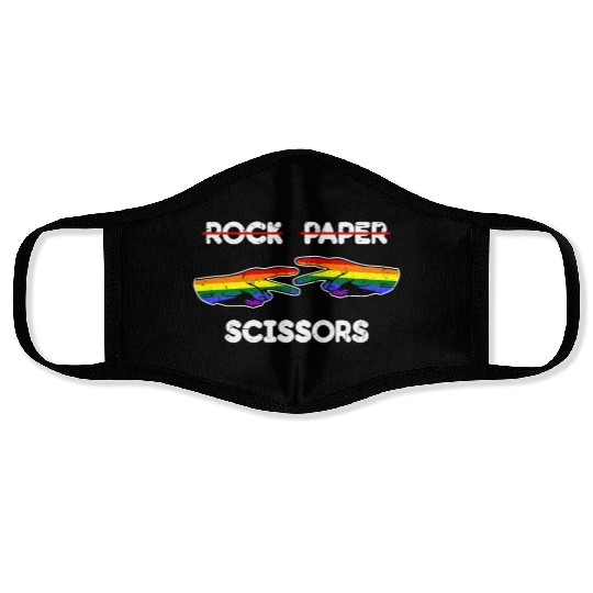 Rock Paper Scissors Funny Lesbian Pride LGBT Cool Face Masks