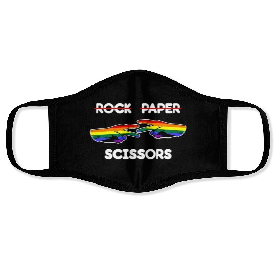 Rock Paper Scissors Funny Lesbian Pride LGBT Cute Face Masks